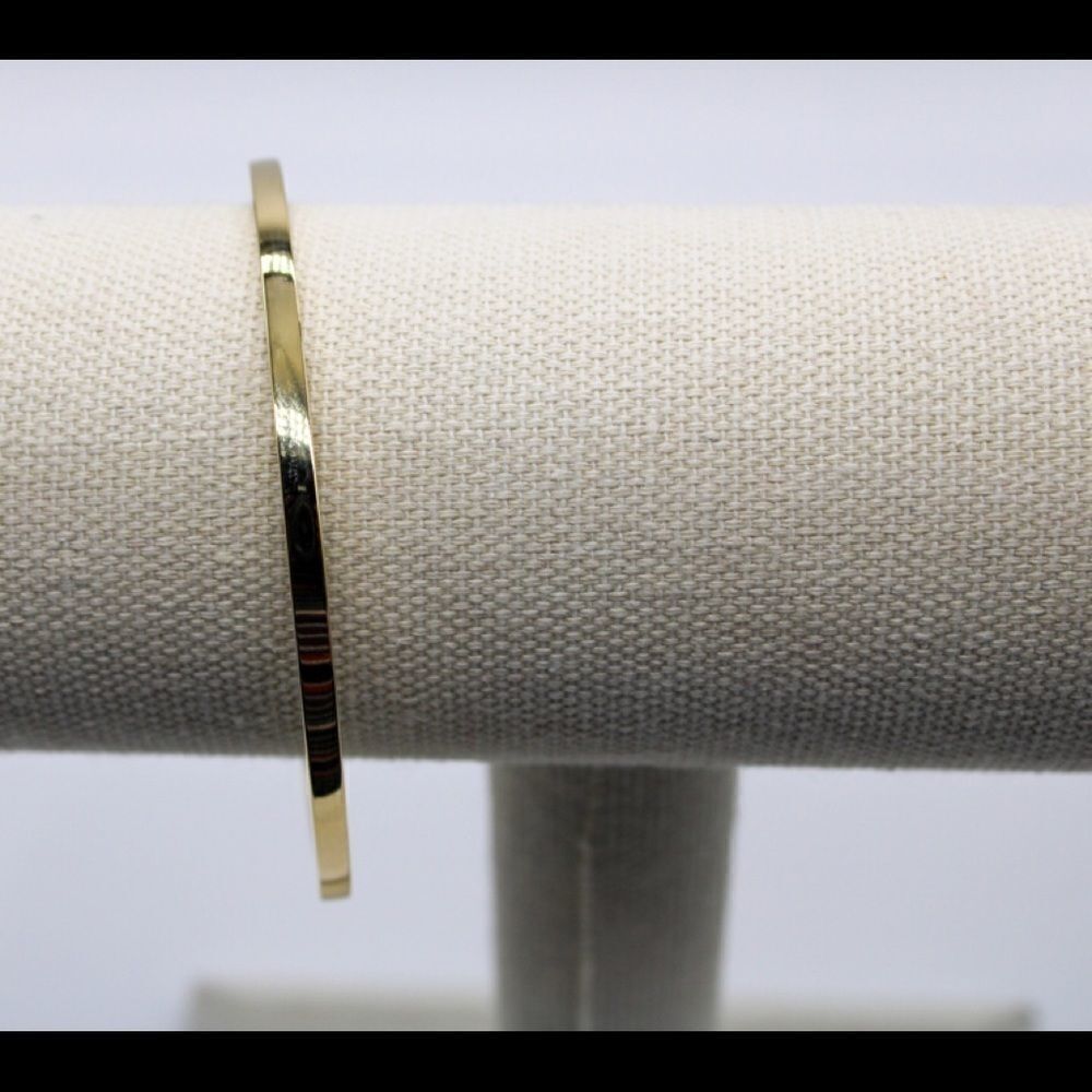 14k Gold Slip on Squared Bangle - Picture 8 of 14